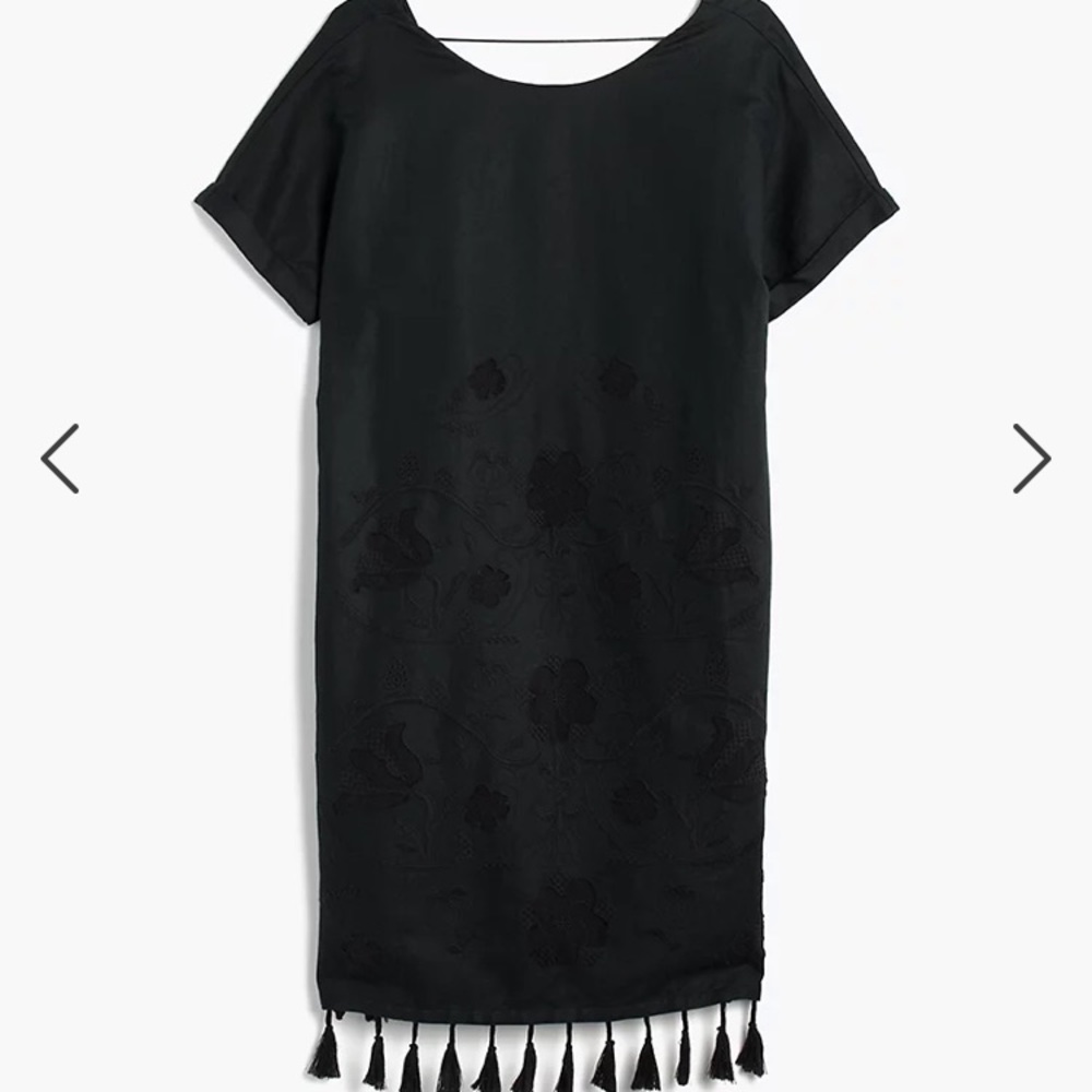 Madewell Embroidered Tassel Dress, Medium/Large